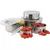 Conjunto de 5 Potes Inox Com Tampa de Plástico Armazene alimentos com vedação segura - loja online