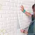 Papel de Parede 3D Branco Tijolinho Adesivo Decore ambientes com efeito moderno na internet