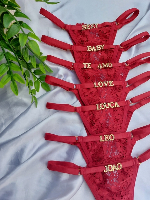 Calcinha de renda com nome personalizavel