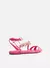 Sandália Rasteira Rosa Couro Amarração Pat A113320068 - MarcileneCalçados