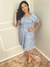 Vestido Azul plissado Midi estampado