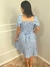 Vestido Azul plissado Midi estampado - comprar online