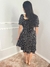 Vestido Plissado Preto Estampado - comprar online