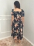 Vestido Azul Marinho Plissado estampado - comprar online