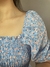 Vestido Azul plissado Midi estampado na internet