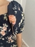 Vestido Azul Marinho Plissado estampado na internet