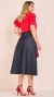 Saia Jeans Com Recortes Evasê Fascinius - comprar online