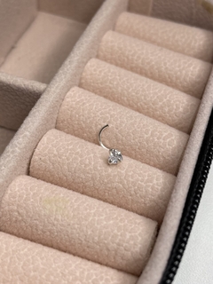 Piercing Coração Cristal Prata 925