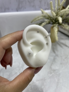 Piercing Coração Cristal Prata 925 - comprar online
