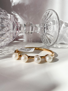 Bracelete Gold Quatro Pérolas