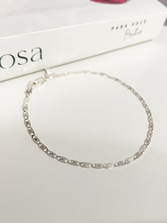 Pulseira de Prata Chapada com Corações
