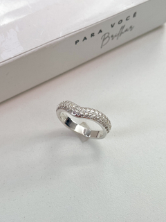 Anel de Prata Chevron Super Luxo