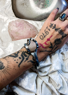 Pulseira de Garfo com Quartzo Rosa