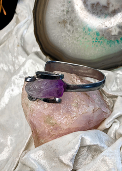 Pulseira de Garfo com Ametista Bruta - Elemento Zarab