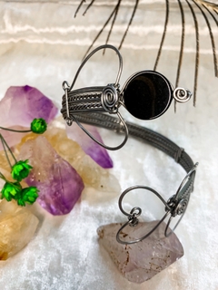 Imagem do Pulseira Filigrana em Espiral com Ágata Negra