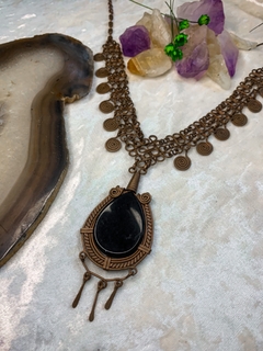 Colar Cleópatra de Cobre com Ágata Negra