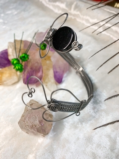 Pulseira Filigrana em Espiral com Ágata Negra - comprar online