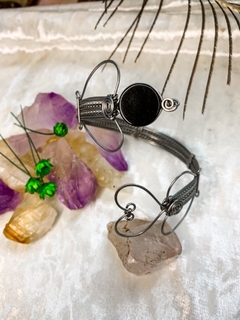 Pulseira Filigrana em Espiral com Ágata Negra - Elemento Zarab