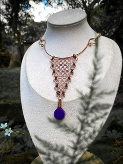 Colar de Cobre com Ágata Roxa