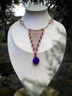 Colar de Cobre com Ágata Roxa - comprar online
