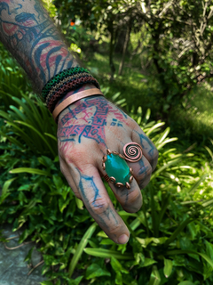 Anel de Cobre com Quartzo Verde - comprar online