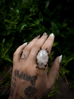 Anel de Cobre com Quartzo Rosa - comprar online
