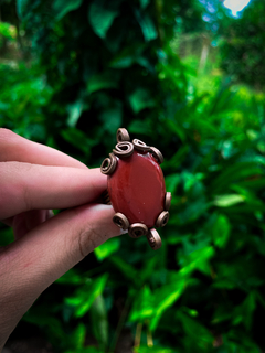 Anel de Cobre com Jaspe Vermelho