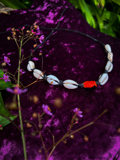 Choker de Búzios com Semente Olho de Cabra