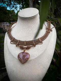 Colar em Cobre com Ametista Chevron