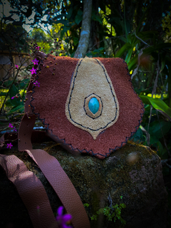 Bolsa de Couro com Amazonita