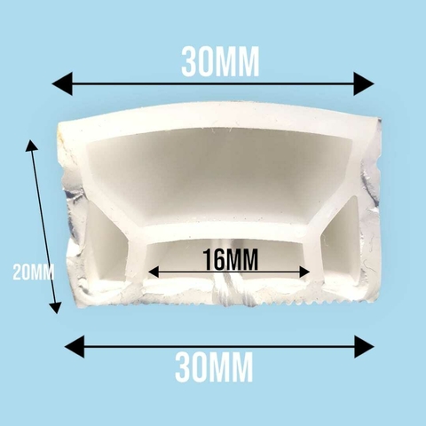 PERFIL DE SILICON EMPOTRABLE DOBLE DIFUSOR 30MM