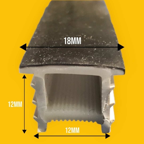 t18x12x12 negroPERFIL DE SILICON EMPOTRABLE DOBLE DIFUSOR para tiras 12mm o menos