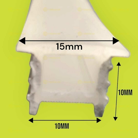 T15X10X10 PERFIL DE SILICON EMPOTRABLE DOBLE DIFUSOR PARA DE 10MM O MENOS