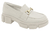 MOCASSIM QUIZ OFF WHITE COM FIVELA DOURADA na internet