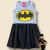 Vestido infantil preto com estampa do símbolo da Batgirl em amarelo e preto na parte superior
