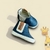 Bota infantil azul marinho estilo country para menino, com detalhe branco na sola e elástico lateral