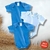 Kit de body bebê com três peças nas cores azul royal e azul claro.