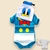 Body Bebê Manga Curta Pato Donald com Touquinha