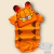 Body Bebê Manga Curta Garfield com Touquinha