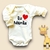 Body Bebê Manga Longa Eu Amo Mamãe - Bege
