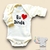 Body Bebê Manga Longa Eu Amo Dinda - Bege