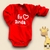 Body Bebê Manga Longa Eu Amo Dinda - Vermelho