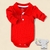 Body Polo Manga Longa Menina Poa - Vermelho