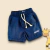 Bermuda Infantil de Linho com Bolsos - Azul Marinho