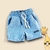 Bermuda Infantil de Linho com Bolsos - Azul Claro