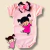 Body bebê de manga curta na cor rosa com estampa da personagem Boo do filme Monstros S.A.