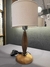 VELADOR NORDICO MADERA CON PANTALLA LINO