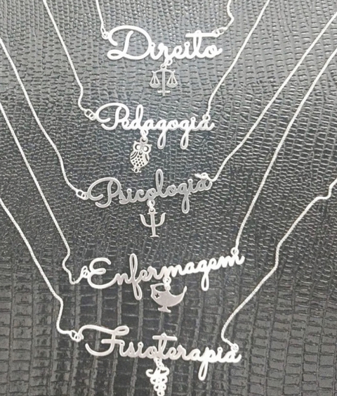 Gargantilha Nome Profissão com Pingente