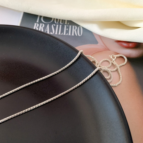 Corrente Pipoca F180 em Prata 925