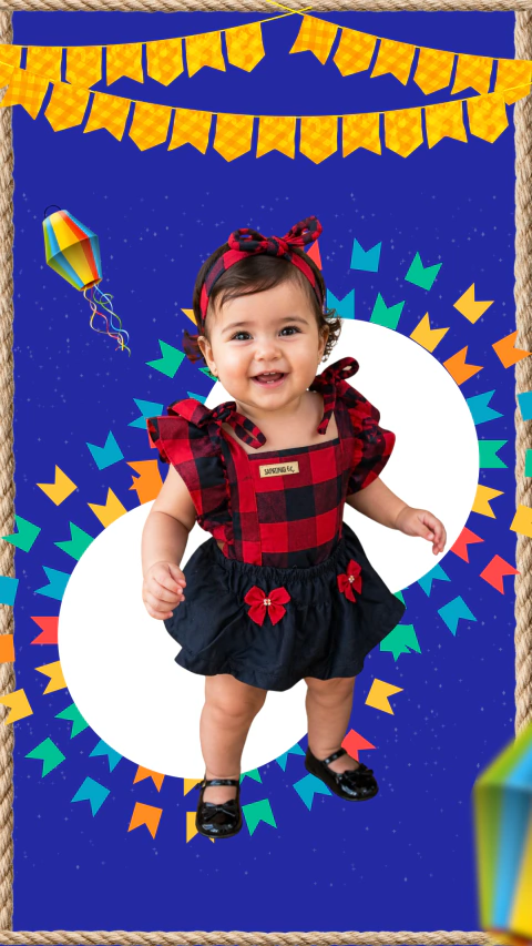 Romper Xadrez Vermelho